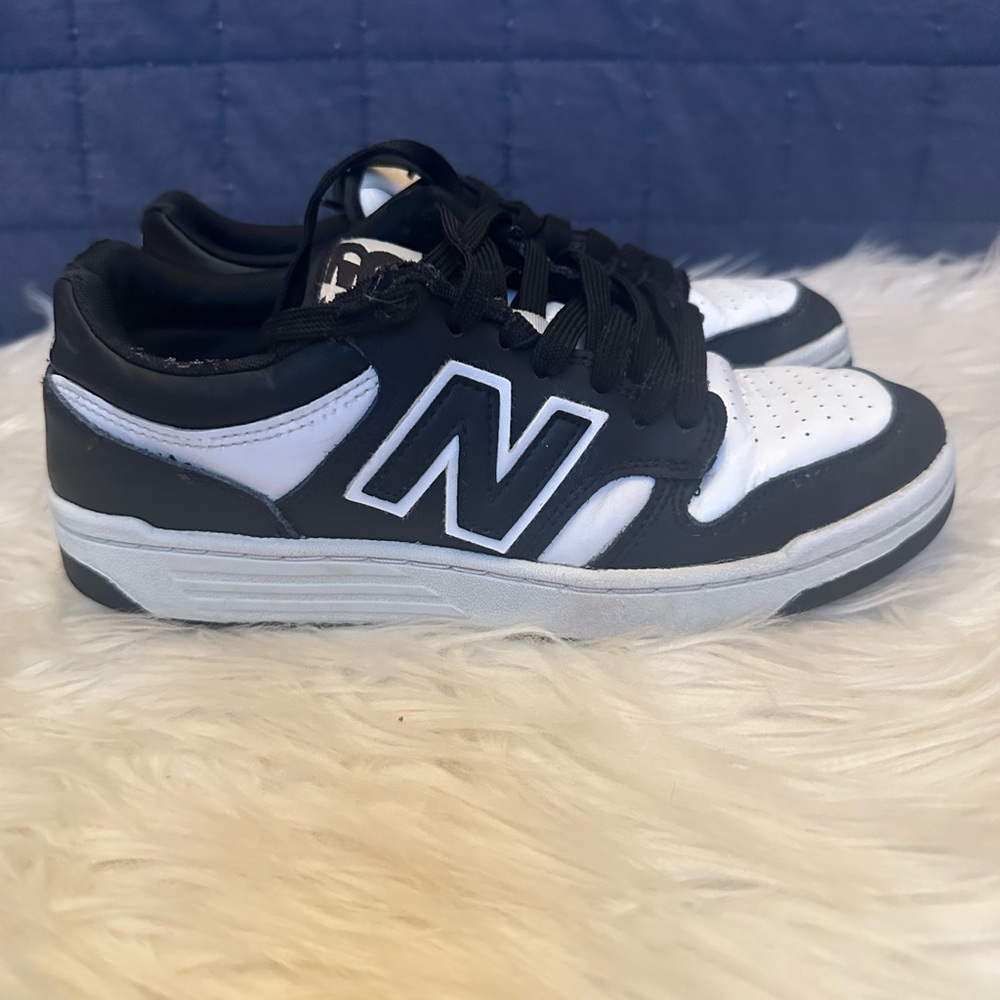 New Balance Kids Black and White Low-Top Sneakers